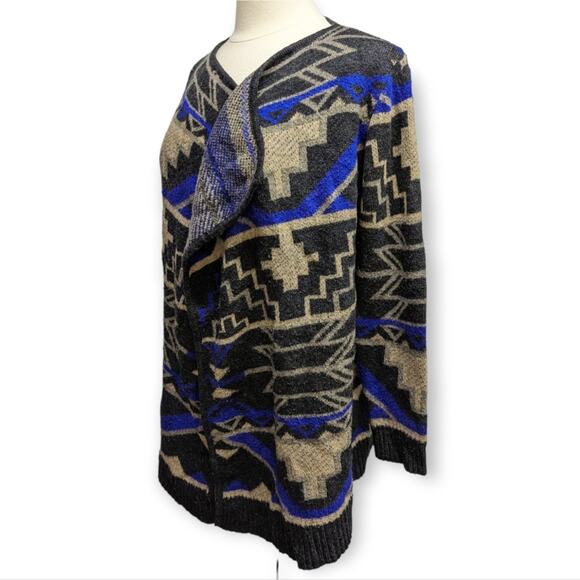 Cliche Couture Southwest Wool Cardigan Womens Medium Purple Western Cozy Aztec - Picture 1 of 5